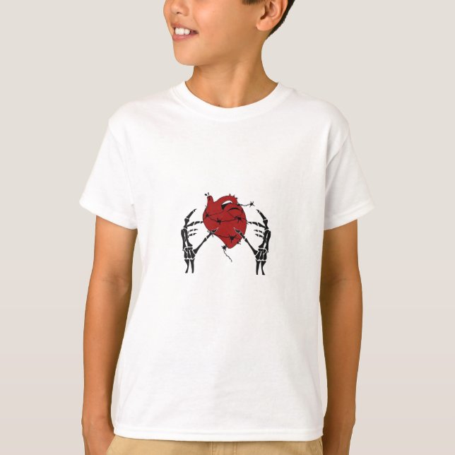 Heart And Hands - Skeleton Heart Hands  T-Shirt (Front)