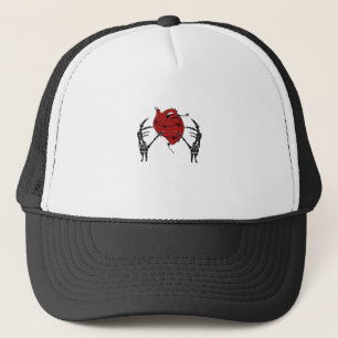 Heart And Hands - Skeleton Heart Hands Trucker Hat