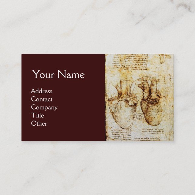 Heart And Its Blood Vessels ,Cardiologist Monogram Business Card (Front)
