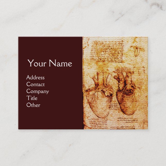 Heart And Its Blood Vessels ,Cardiologist Monogram Business Card (Front)