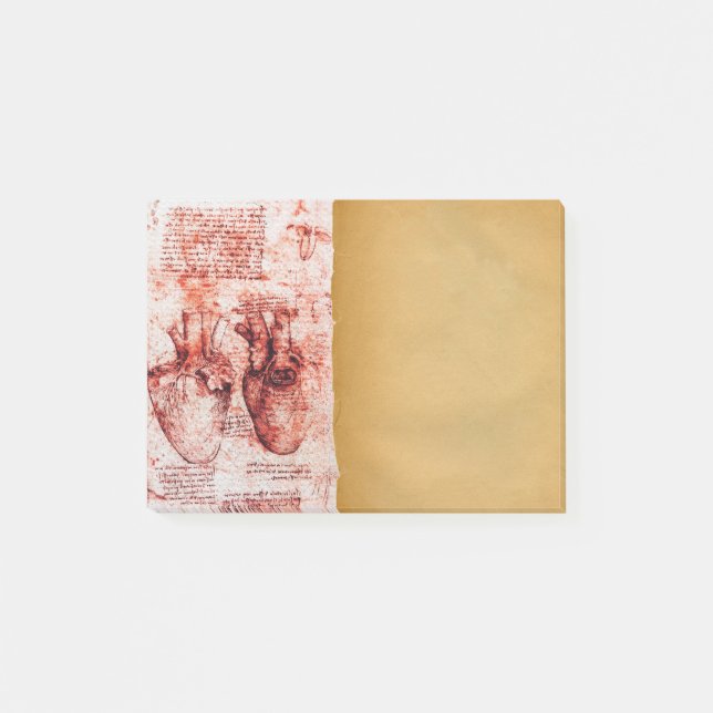 Heart And Its Blood Vessels Medical Parchment Red Post-it Notes (Front)