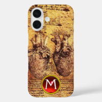 Heart And Its Blood Vessels Parchment Gem Monogram