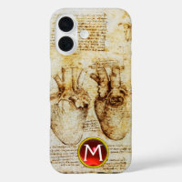 Heart And Its Blood Vessels Parchment Gem Monogram