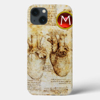 Heart And Its Blood Vessels Parchment Gem Monogram