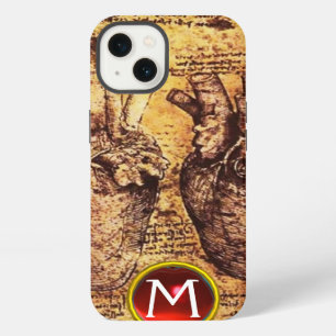 Heart And Its Blood Vessels Parchment Gem Monogram iPhone 13 Case