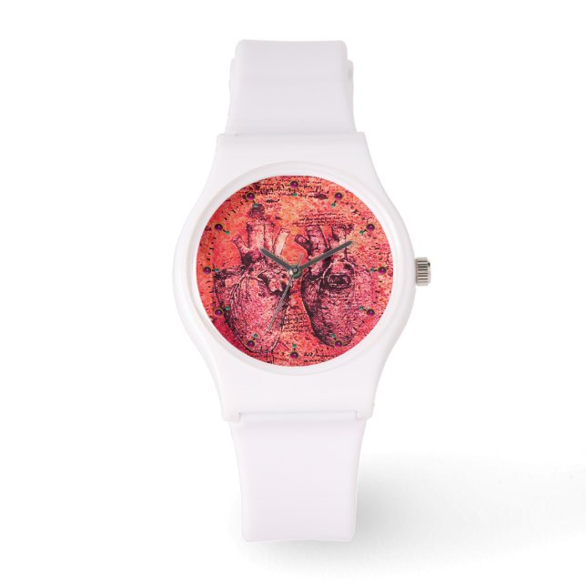 Heart And Its Blood Vessels Parchment Red Watch (Front)