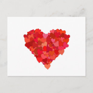 heart and love symbol in red postcard