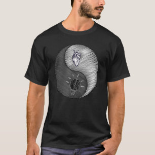 Heart and mind yin yang symbol life choices T-Shirt