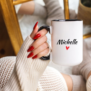 Heart And Name Personalised Coffee Mug