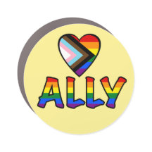 Heart and Progress Pride Ally Car Magnet