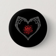 Heart and Rose Button
