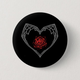 Heart and Rose Button