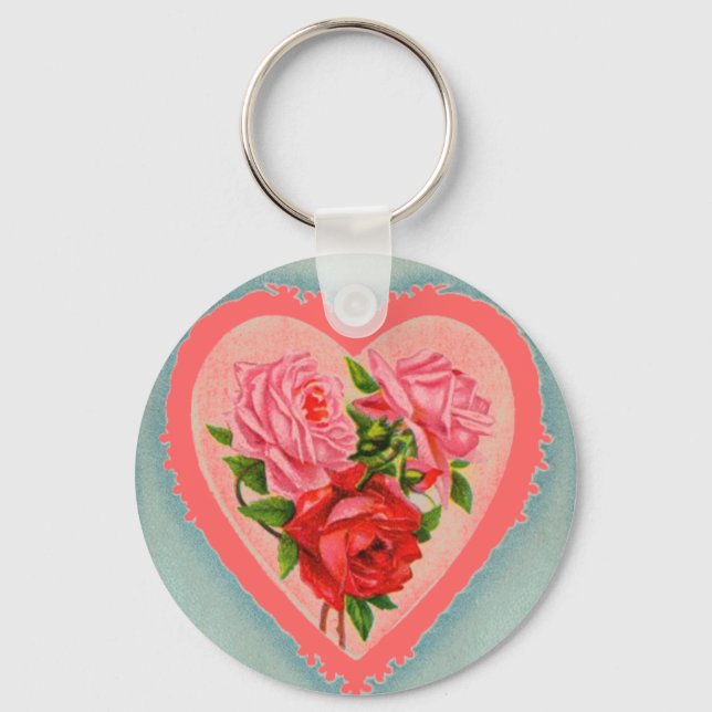 Heart and Roses Keychain (Front)