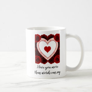 Heart and Roses Valentines Day Classic Mug, 11 oz Coffee Mug