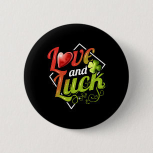 Heart And Shamrock Love And Luck On St Patricks 6 Cm Round Badge