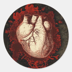 Heart and Spatter Classic Round Sticker