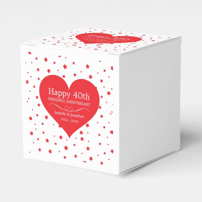 Heart And Stars Favour Box (Front Side)