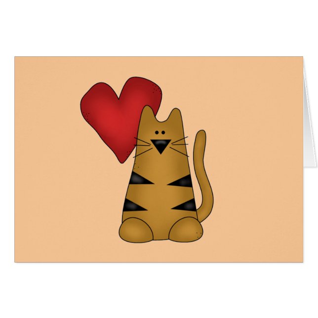 Heart and Striped Cat Tshirts and Gifts (Front Horizontal)