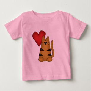 Heart and Striped Cat Tshirts and Gifts