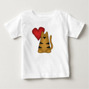 Heart and Striped Cat Tshirts and Gifts