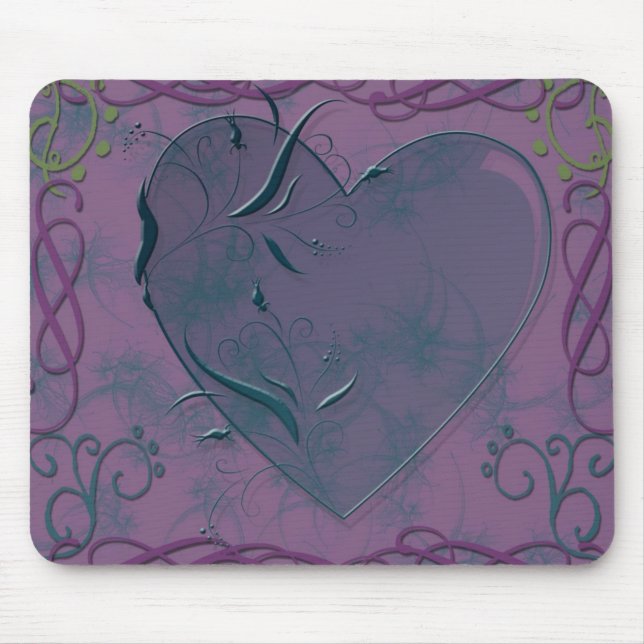 heart and swirls mouse mat (Front)