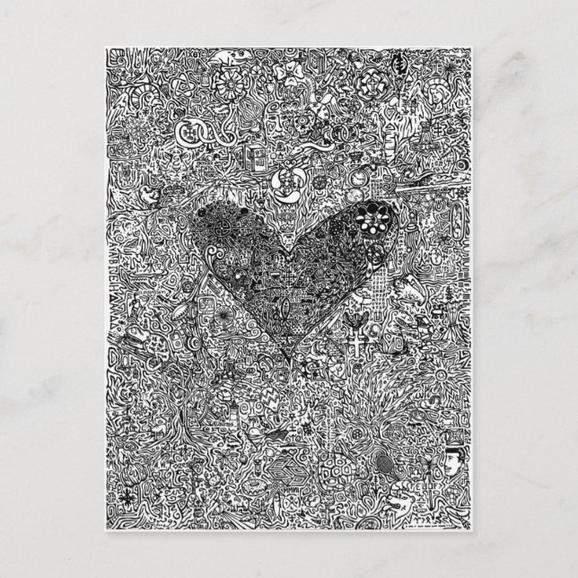Heart and Symbols Postcard (Front)
