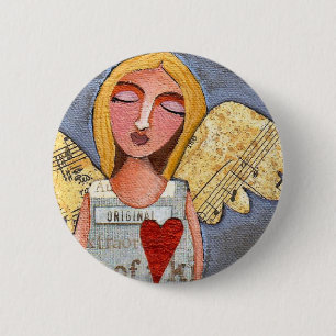 Heart Angel - angelic button