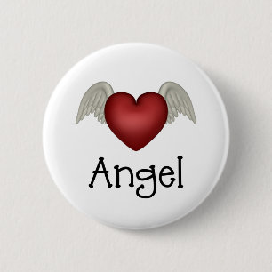 Heart Angel Wings 6 Cm Round Badge