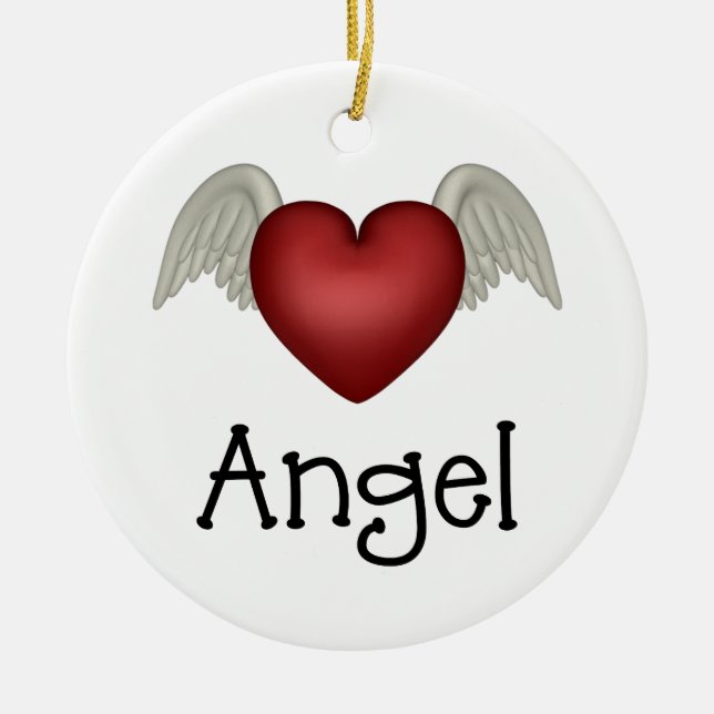 Heart Angel Wings Ornament (Front)