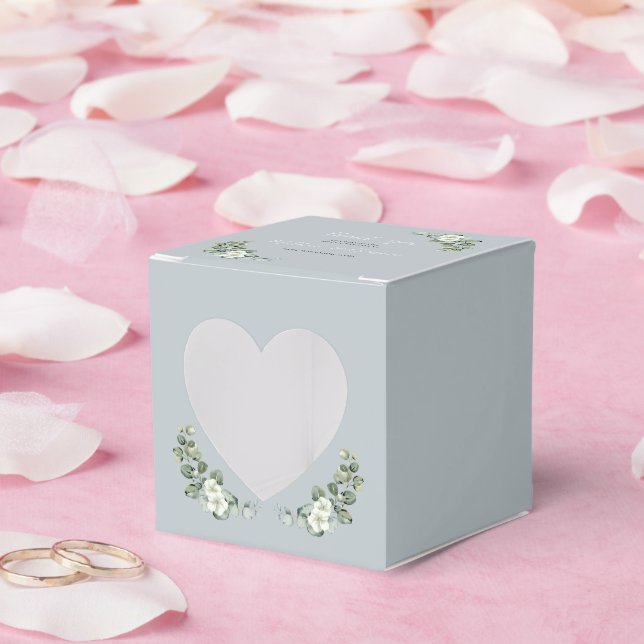 Heart Appetture Modern eucalyptus Wedding Favour Box (Wedding)