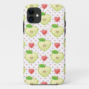 Heart Apples with Pink Polka Dots And Hearts iPhone 11 Case