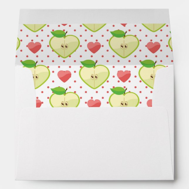 Heart Apples with Pink Polka Dots And Hearts Envelopes (Back (Bottom))