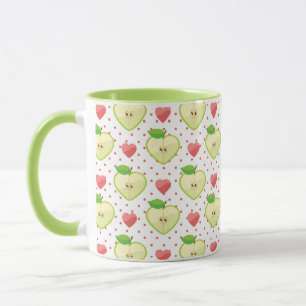 Heart Apples with Pink Polka Dots And Hearts Mug