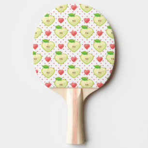 Heart Apples with Pink Polka Dots And Hearts Ping Pong Paddle
