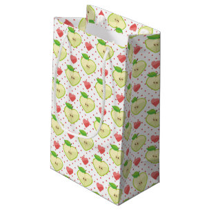 Heart Apples with Pink Polka Dots And Hearts Small Gift Bag