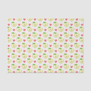 Heart Apples with Pink Polka Dots And Hearts Tissue Paper