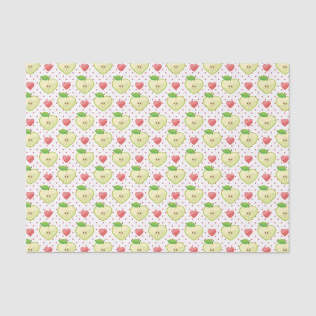 Heart Apples with Pink Polka Dots And Hearts Tissue Paper (Front)