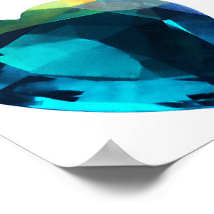 Heart Aquamarine, Blue Poster