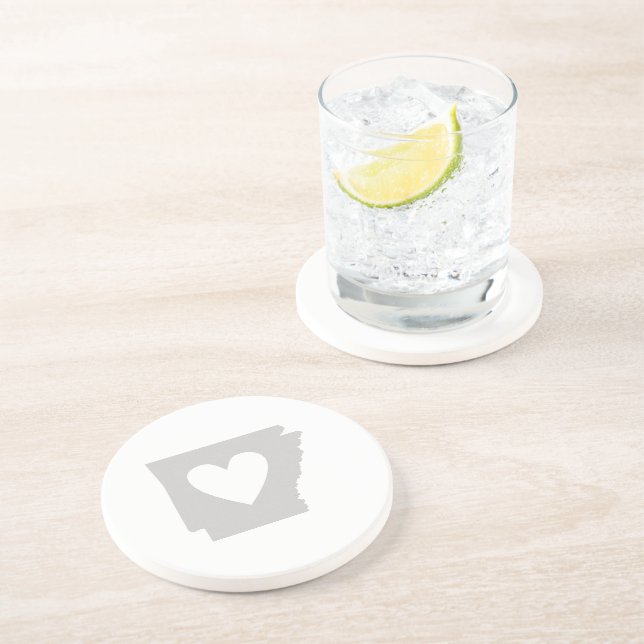 Heart Arkansas state silhouette Coaster (Side)