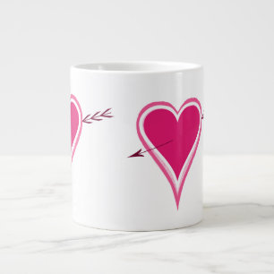 Heart & Arrow-Raspberry Large Coffee Mug