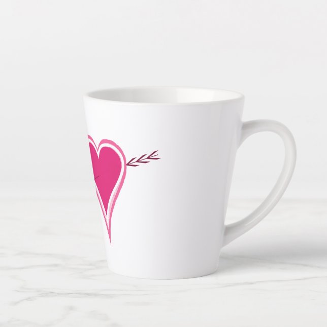 Heart & Arrow-Raspberry Latte Mug (Right)