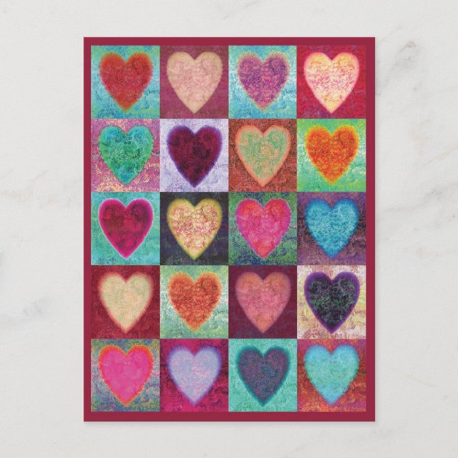 Heart Art Tiles Postcard (Front)