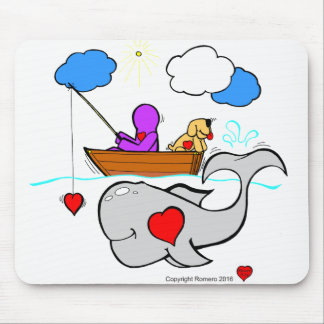 Heart Art Whale Mouse Mat