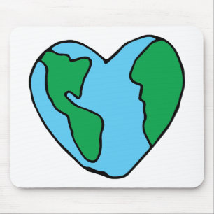 Heart Art World Ecofriendly Icon Happy Earth Clipa Mouse Mat