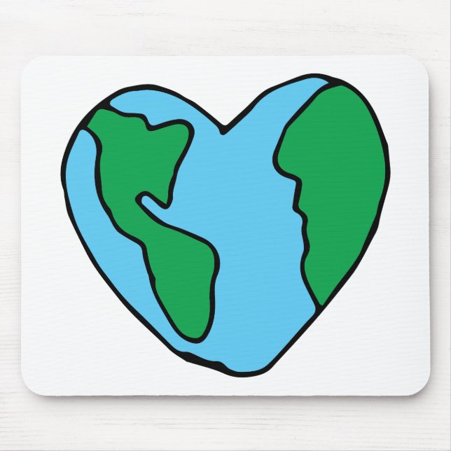 Heart Art World Ecofriendly Icon Happy Earth Clipa Mouse Mat (Front)