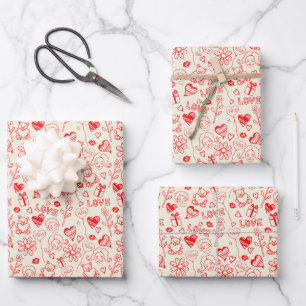 heart art wrapping paper