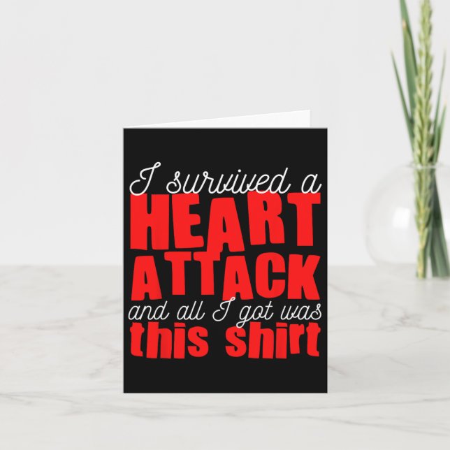 Heart Attack Heart Disease Survivor  Card (Front)