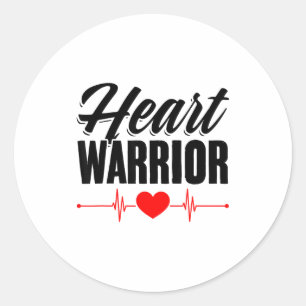 Heart Attack Red Ribbon Surgery Heart Disease Awar Classic Round Sticker