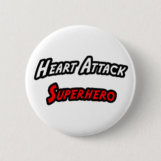 Heart Attack Superhero 6 Cm Round Badge