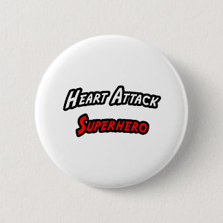 Heart Attack Superhero 6 Cm Round Badge